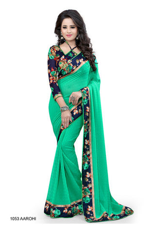 Flygud Green Saree