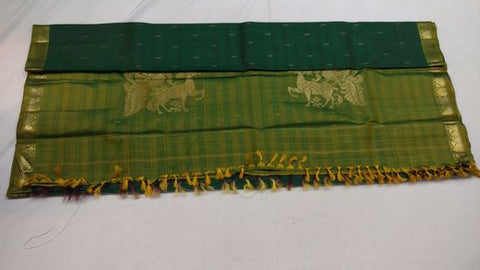 Kanchipouram Green color handloom silk saree