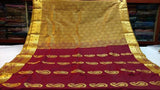 Kanchipouram Maroon color handloom silk saree