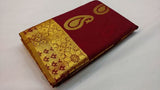 Kanchipouram Maroon color handloom silk saree