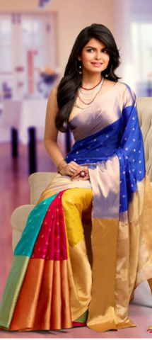 uppada Blue handloom silk saree